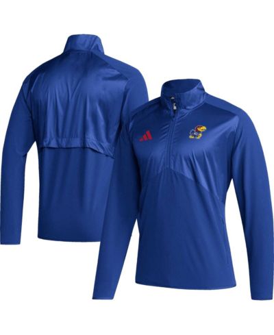 Мужская куртка adidas Royal Kansas Jayhawks Sideline AEROREADY Raglan Sleeve Quarter-Zip