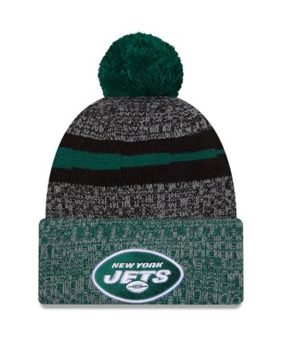 Вязаная шапка New Era New York Jets 2023 Sideline Sport Cuffed Pom, Мужская