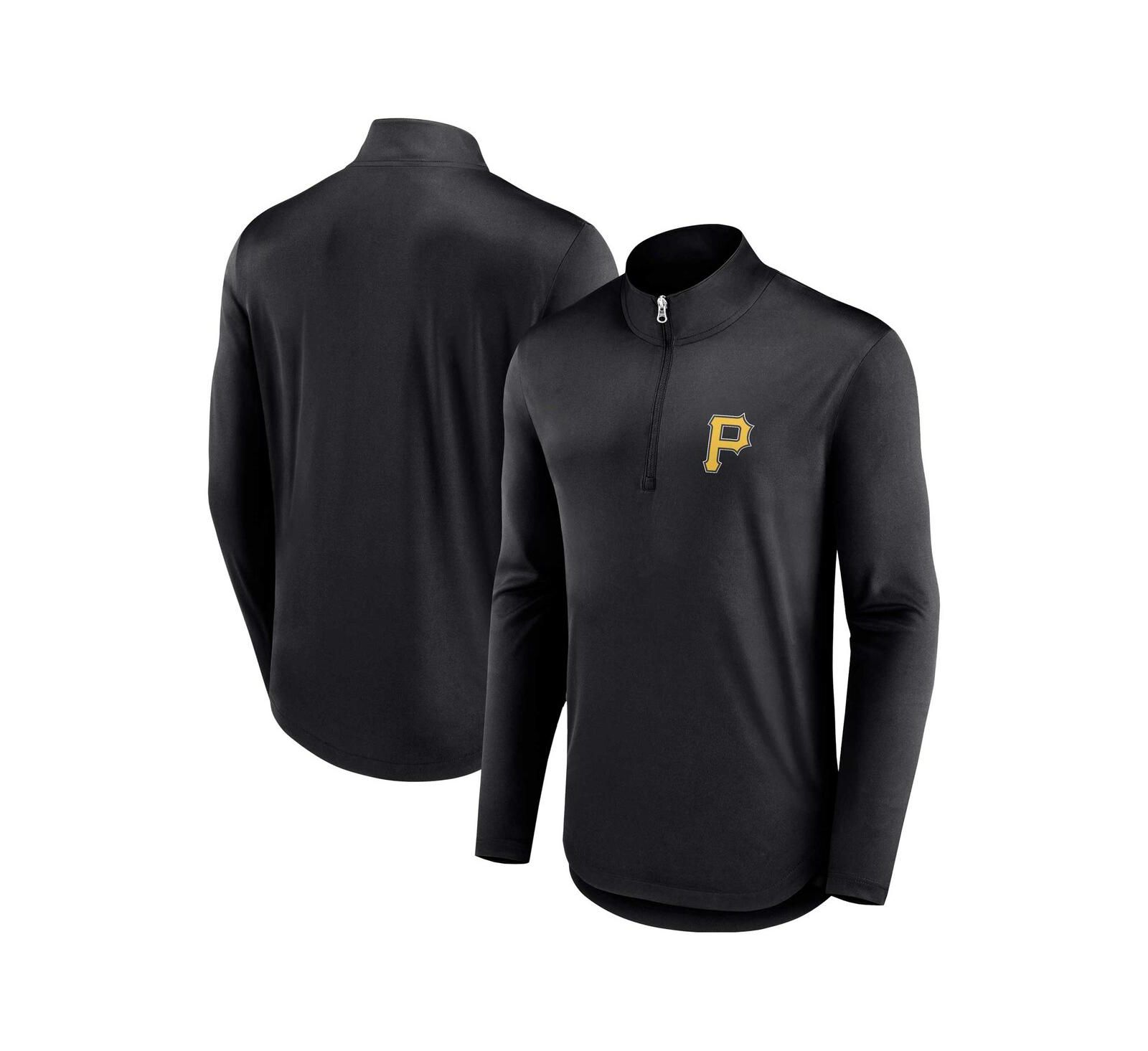 Мужской джемпер Fanatics Black Pittsburgh Pirates Quarterback Quarter-Zip