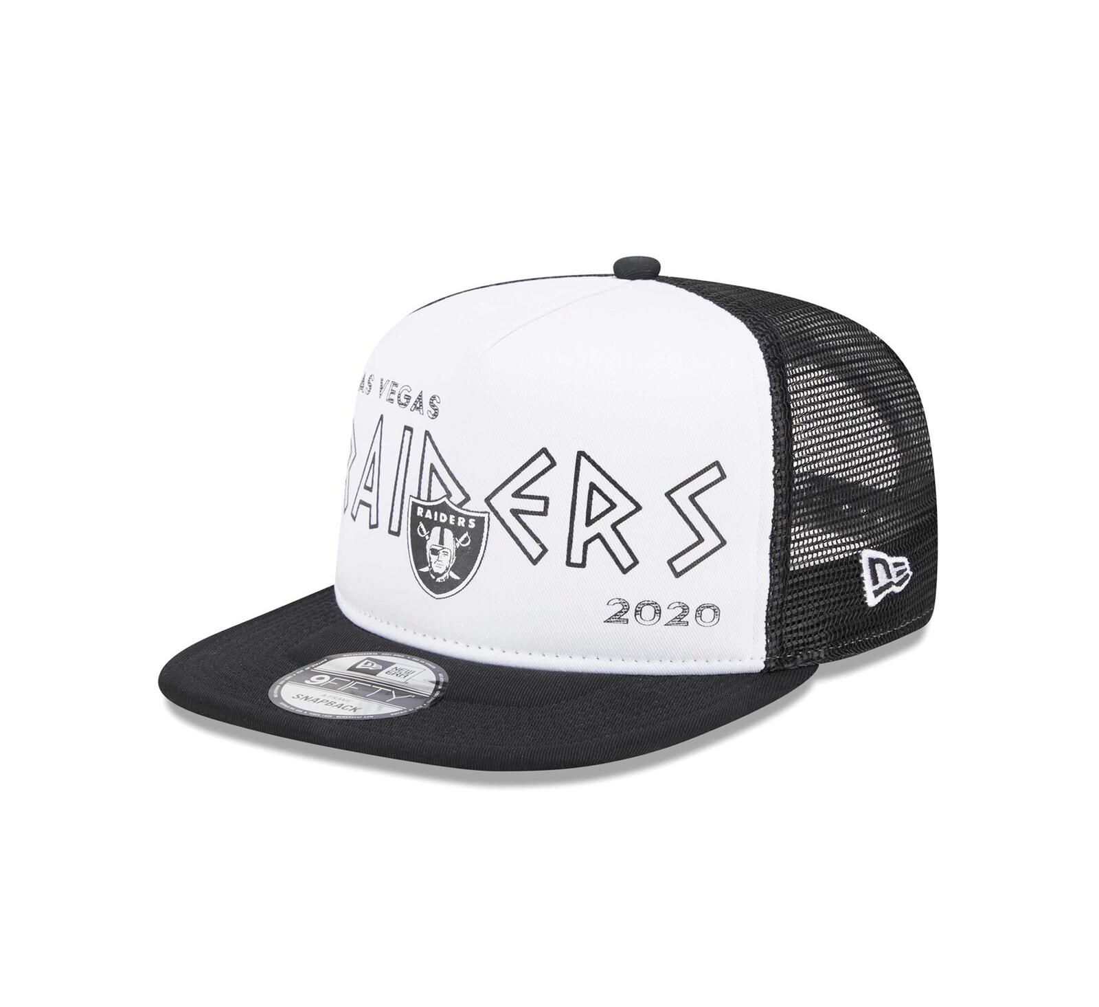 Мужская кепка New Era Las Vegas Raiders Banger 9FIFTY Trucker Snapback, белая и черная