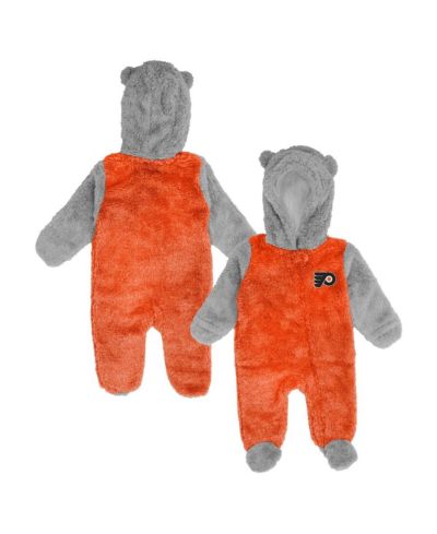 Комбинезон Outerstuff Newborn and Infant Boys and Girls Orange Philadelphia Flyers Game Nap Teddy Fleece Full-Zip Sleeper
