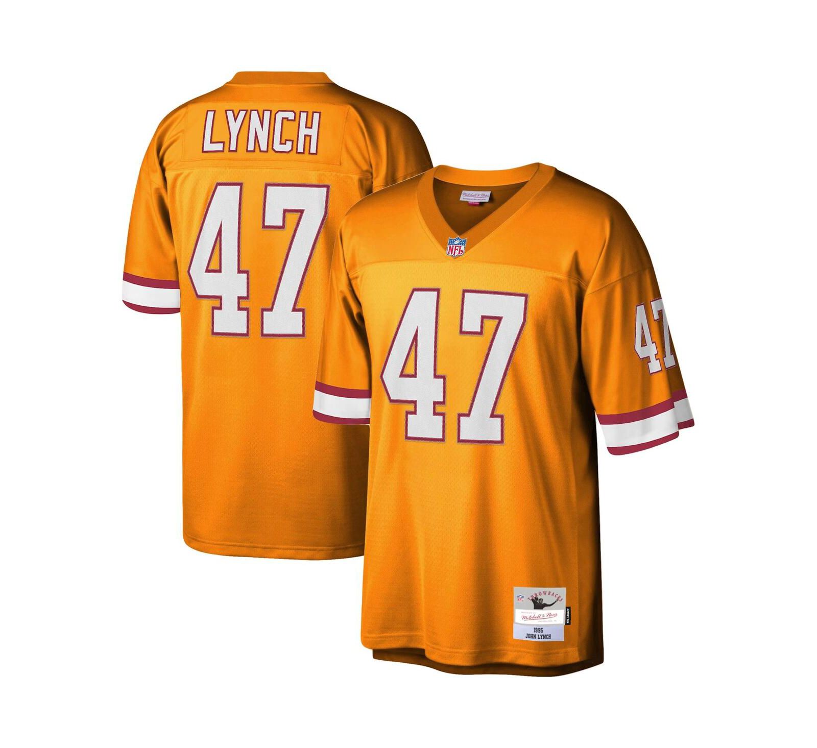 Men's Mitchell & Ness John Lynch Orange Tampa Bay Buccaneers Big and Tall 1995 Legacy Retired Player Jersey