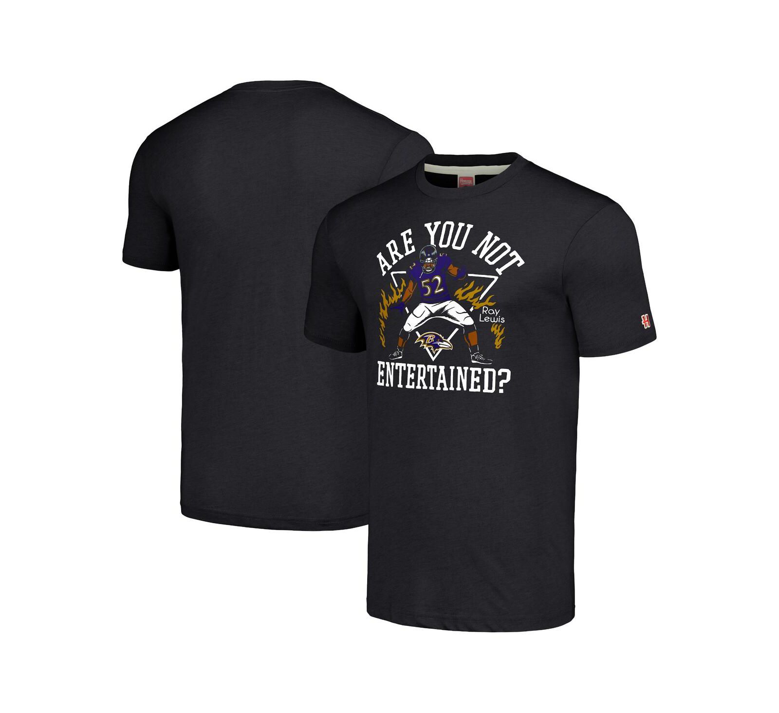 Мужская футболка Homage Ray Lewis Charcoal Baltimore Ravens Tri-Blend с принтом