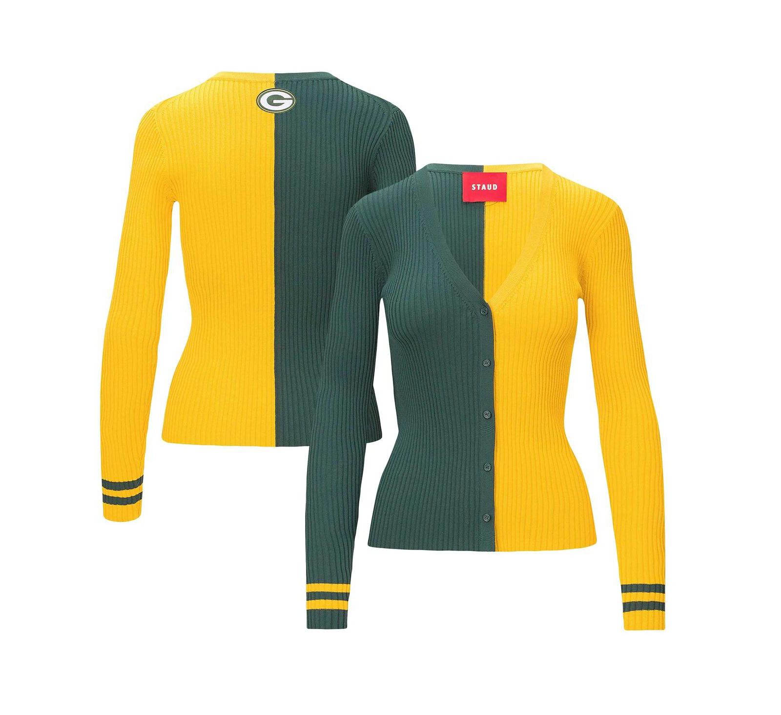 Женский свитер Staud Green, Gold Green Bay Packers Cargo