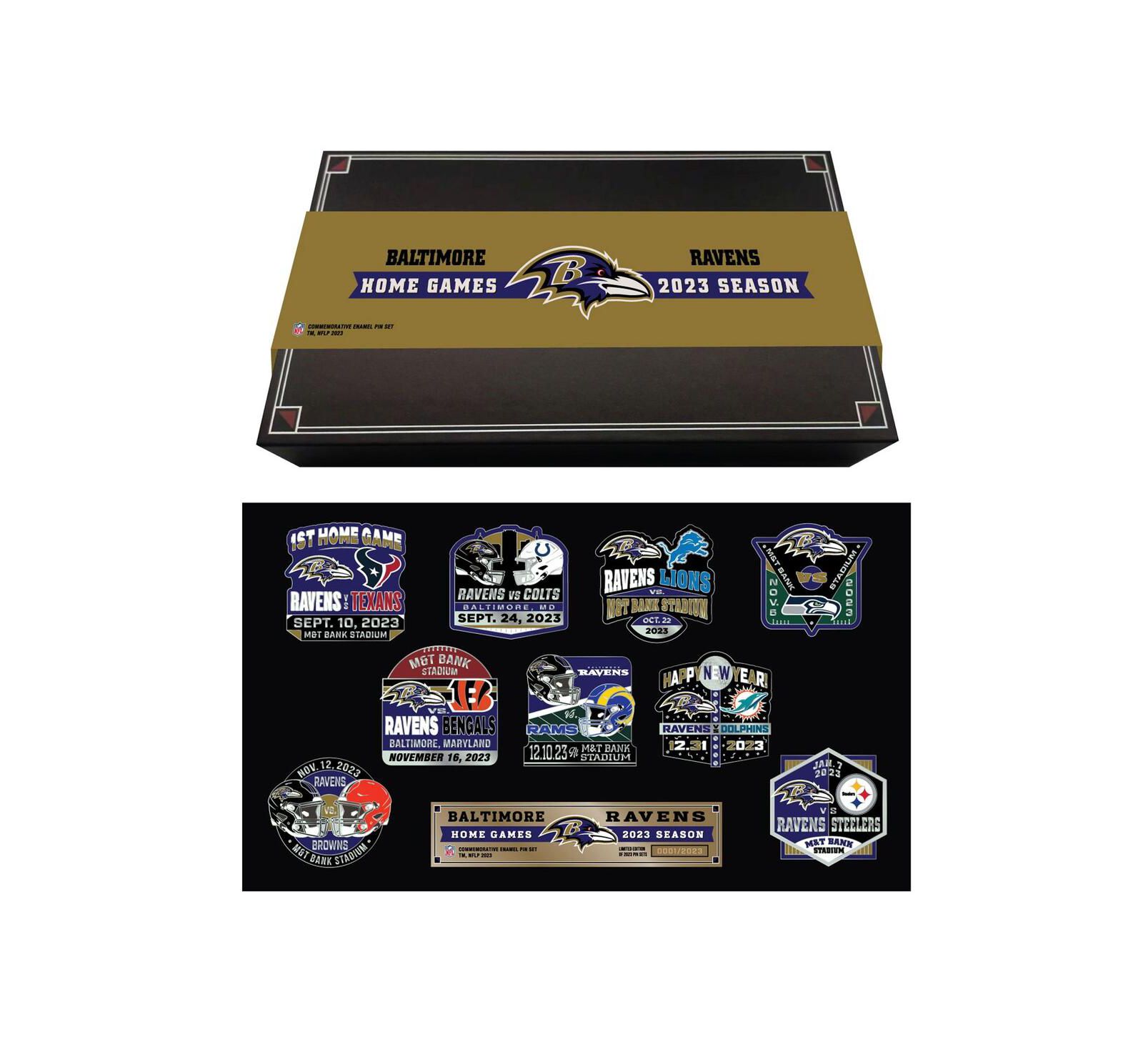 Mojo Licensing Baltimore Ravens 2023-24 Game Day Pin Collector Set