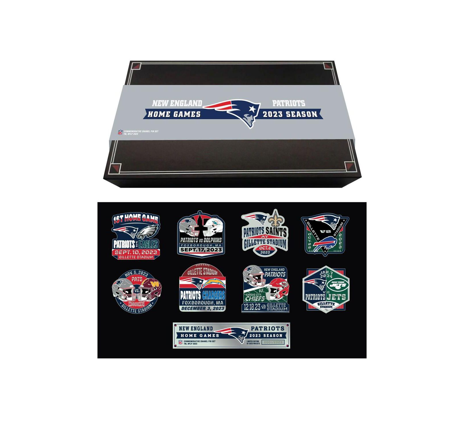 Набор значков Mojo Licensing New England Patriots 2023-24 Game Day Pin Collector Set