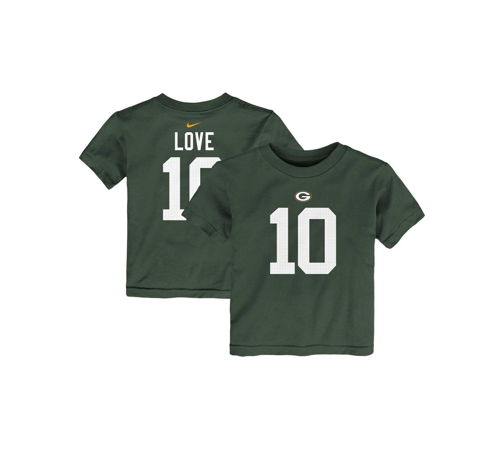 Детская футболка Nike Jordan Love Green Green Bay Packers Player Name and Number