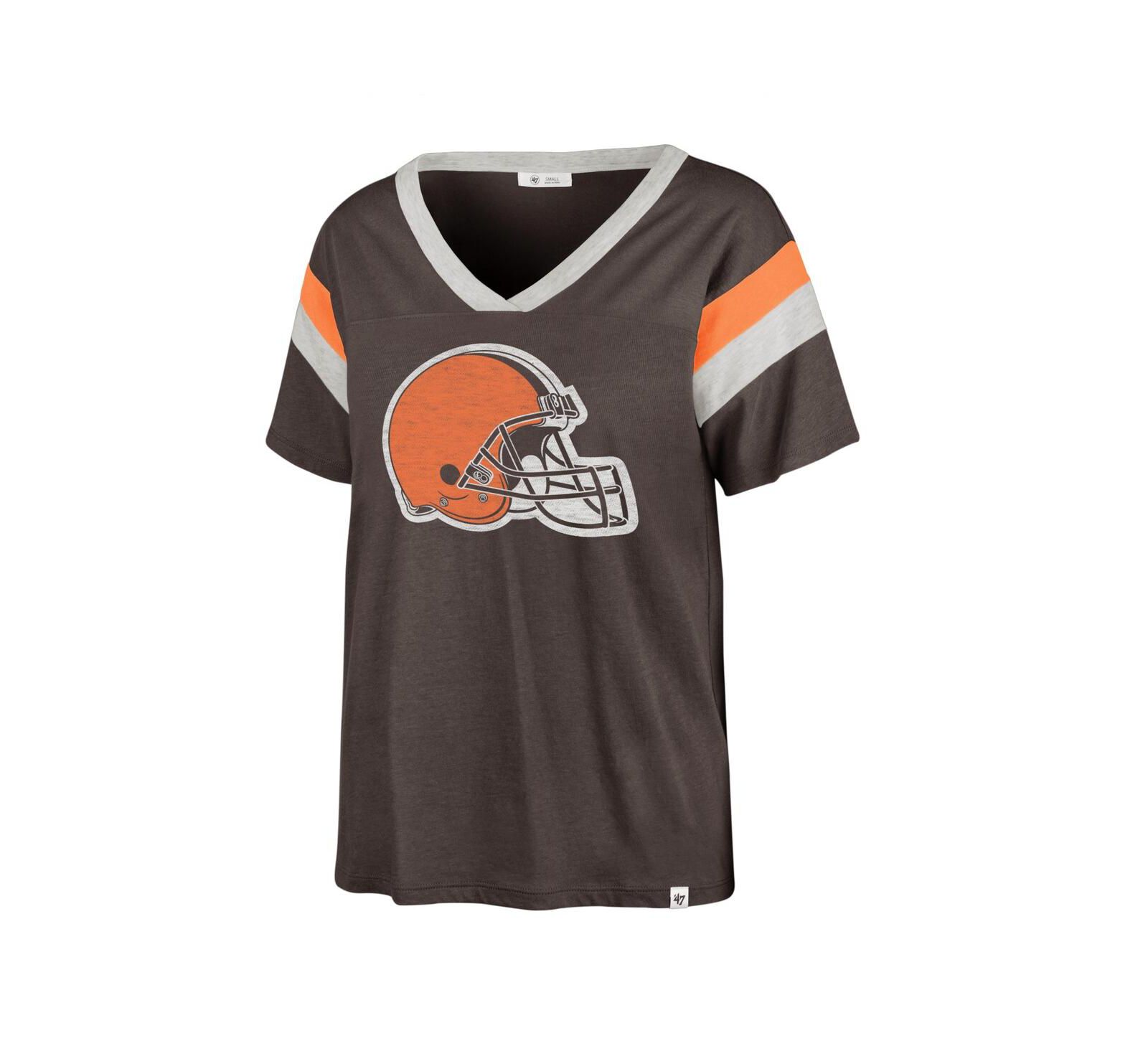 Женская футболка '47 Brand Brown Distressed Cleveland Browns Phoenix V-Neck