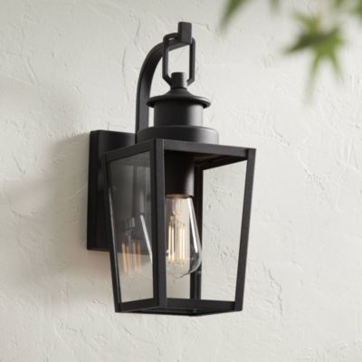 Possini Euro Design Ackerly уличный настенный фонарь в стиле фермерского дома, 14"