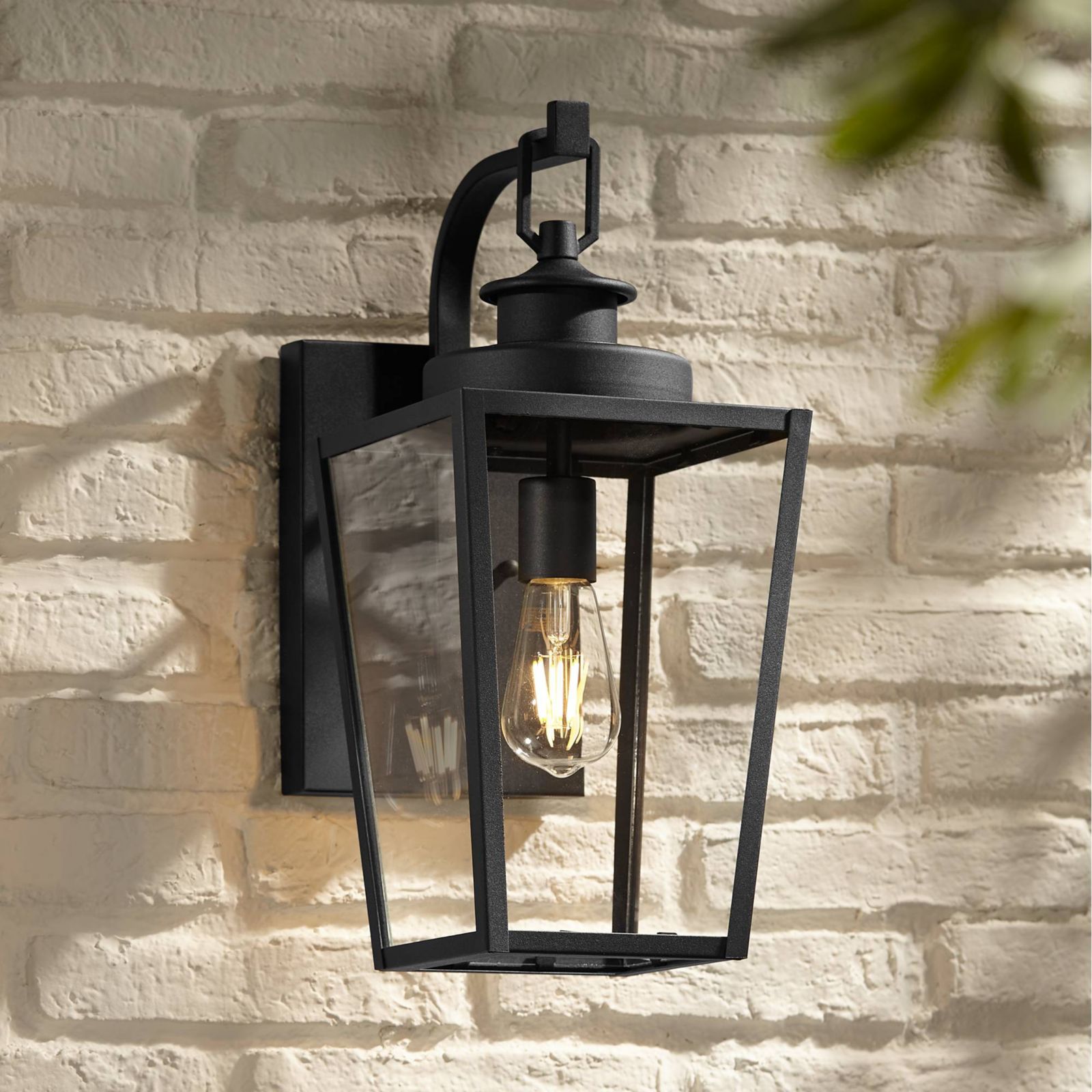 Possini Euro Design Ackerly Modern Outdoor Wall Light Fixture Textured 17 1/4" Clear Glass for Post Exterior Barn Deck House Porch Yard Patio