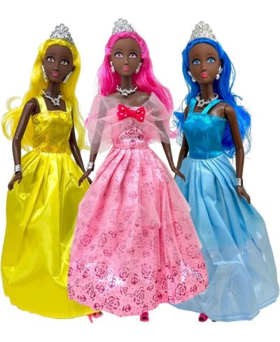 The New York Doll Collection Princess 11.5" Fashion Dolls with Tiara and Royal Jewels, Ages 3+, 3-Piece Set