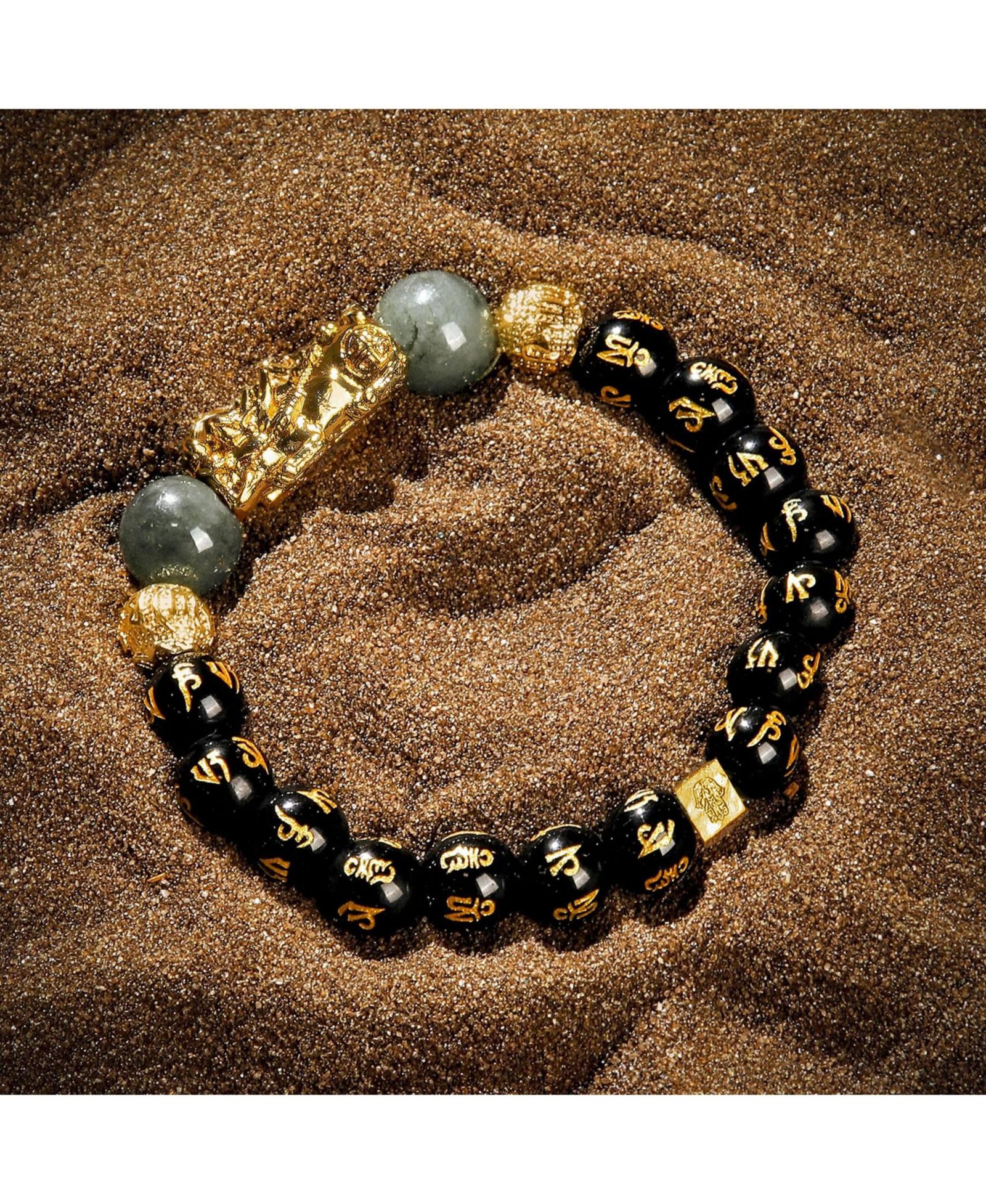 Мужской браслет Karma and Luck Obsidian Dragon Charm Wealth