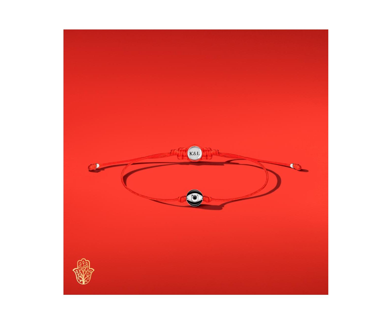 Мужской браслет Karma and Luck Silver Evil Eye Charm Red String