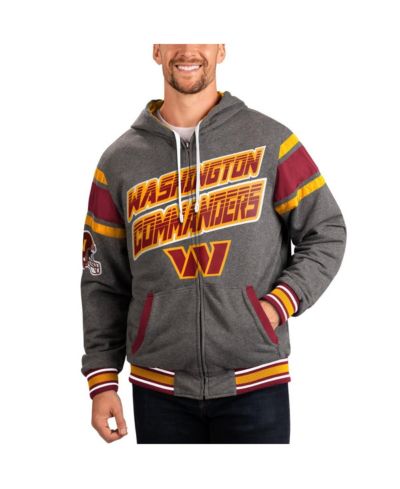 Мужская двусторонняя куртка-худи G-III Sports by Carl Banks Burgundy, Gray Washington Commanders