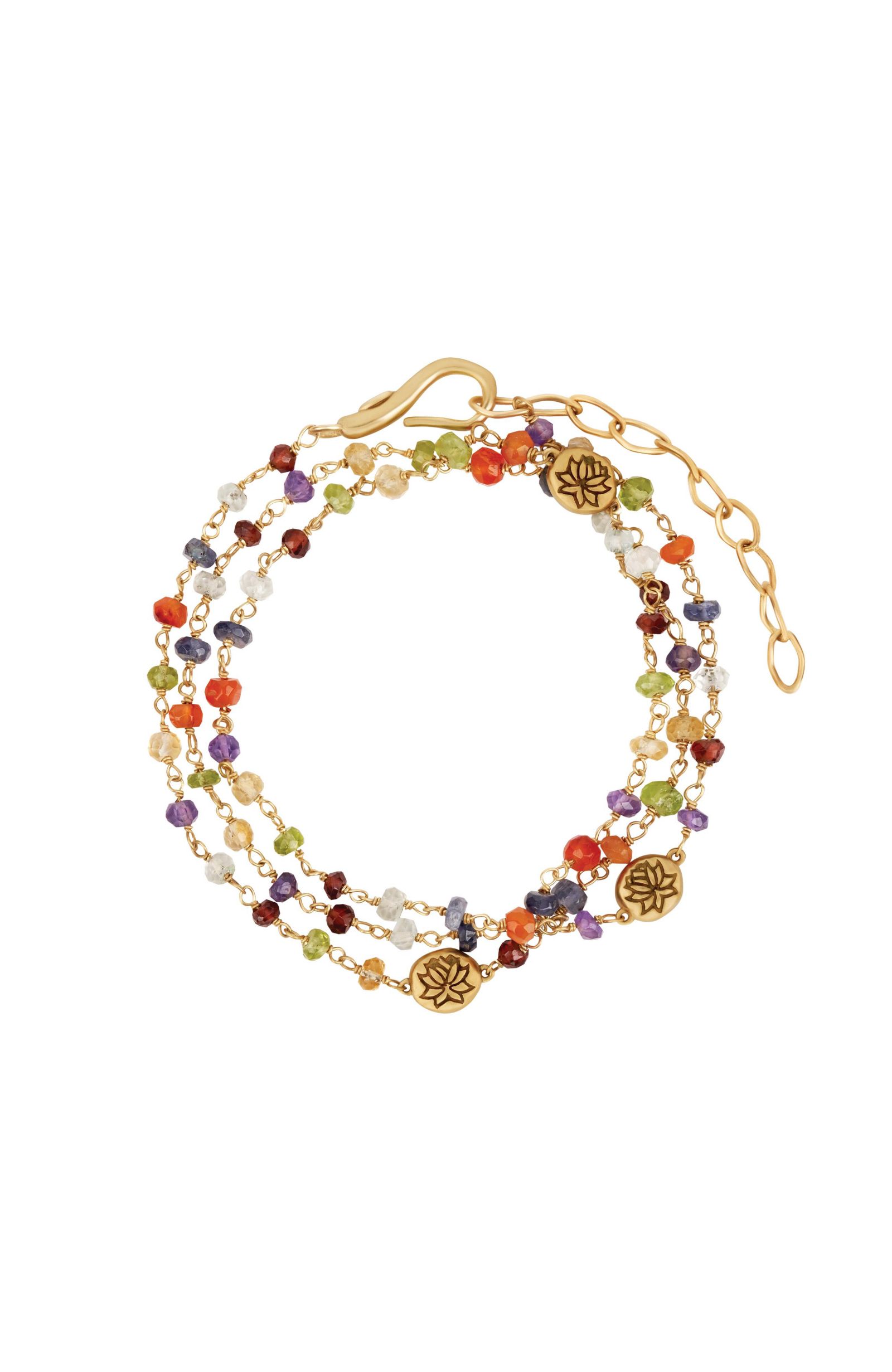 Браслет Karma and Luck Multi Stone Lotus Chakra Wrap