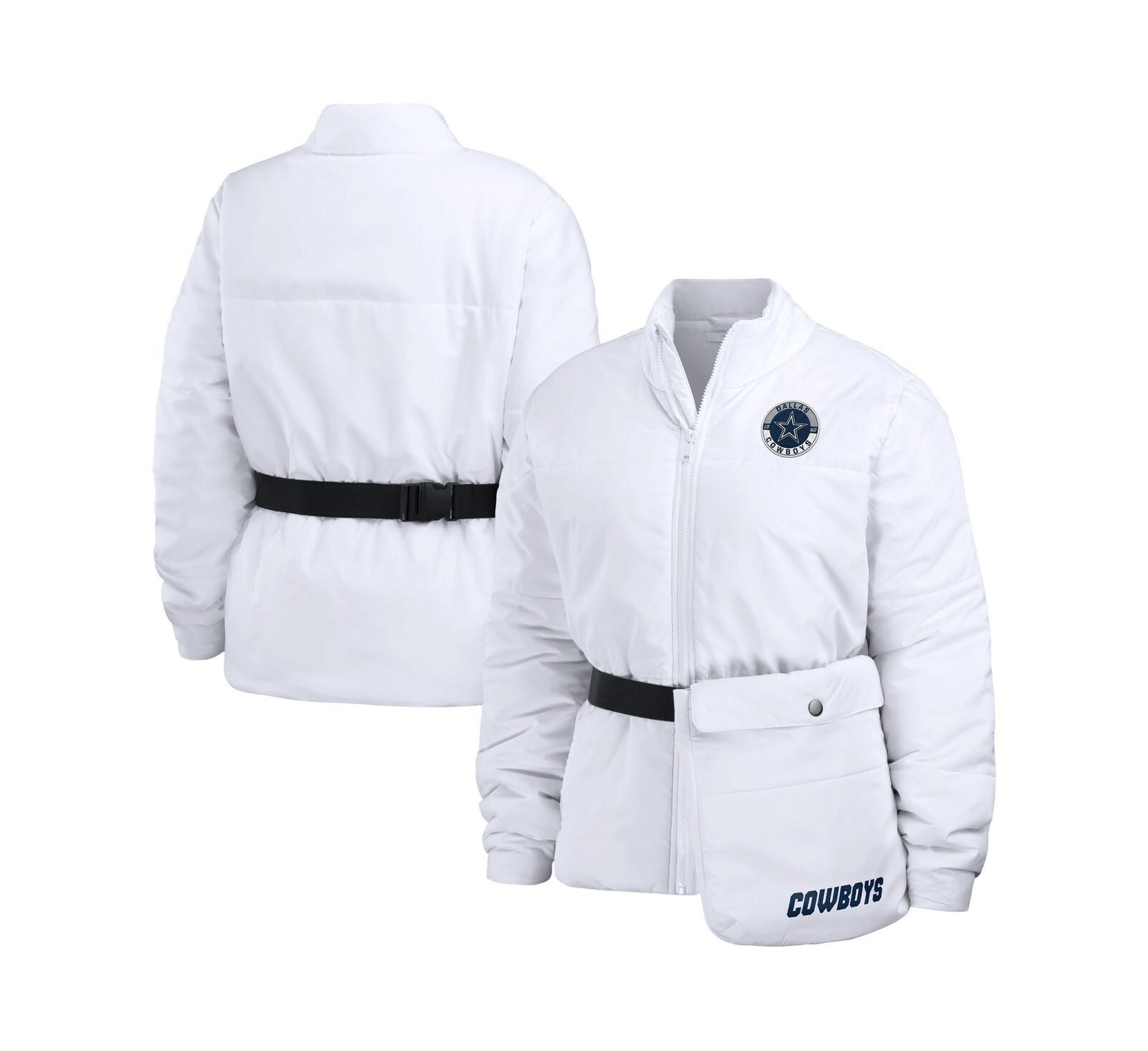 Women's WEAR by Erin Andrews White Dallas Cowboys Packaway Full-Zip Puffer Jacket