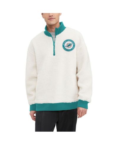 Мужская толстовка Tommy Hilfiger Cream Miami Dolphins Jordan Sherpa Quarter-Zip