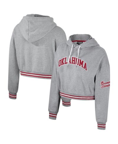 The Wild Collective Женское укороченное худи Oklahoma Sooners серое