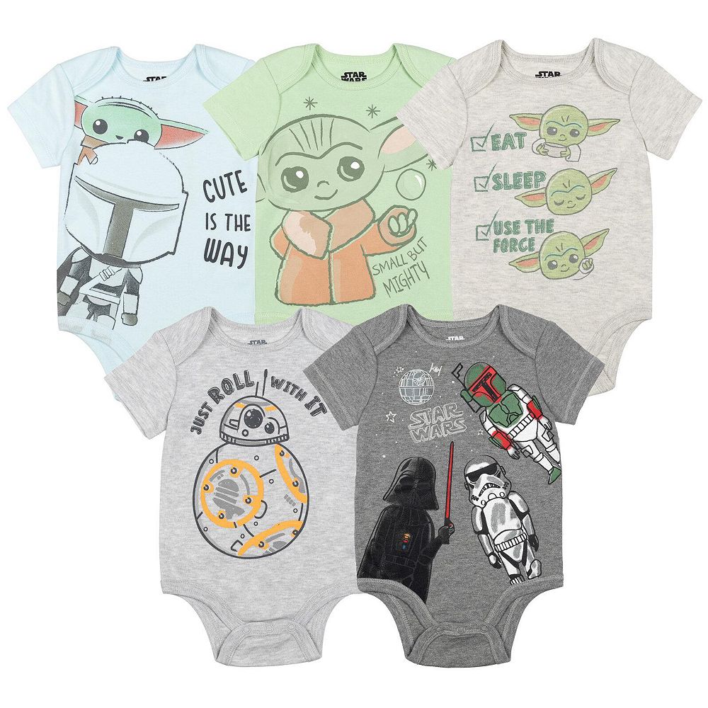 Star Wars Baby Boys (0-24 Months) 5-Pack Chewbacca Short-Sleeve Bodysuits