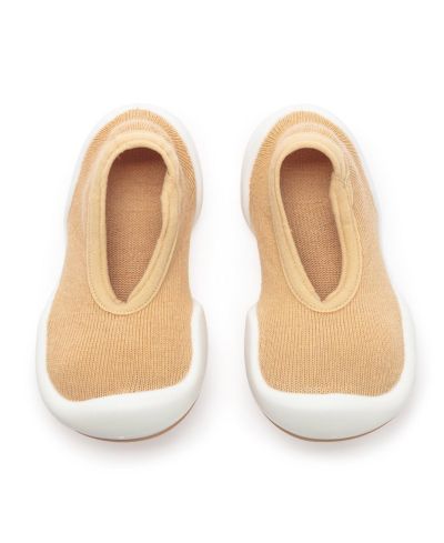 Komuello Infant Girl Boy Breathable Washable Non-Slip Sock Shoes Flat - Latte