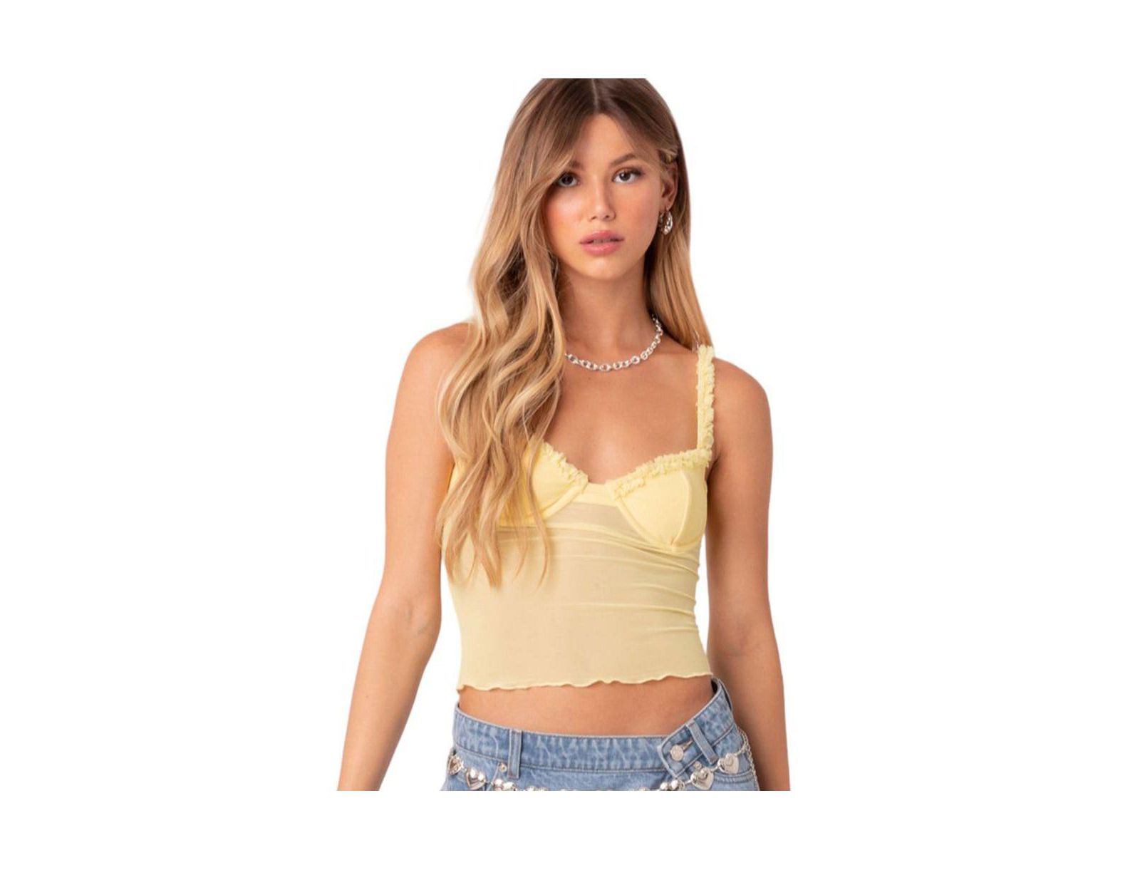 Edikted Women's Mercy Sheer Mesh Bra Top