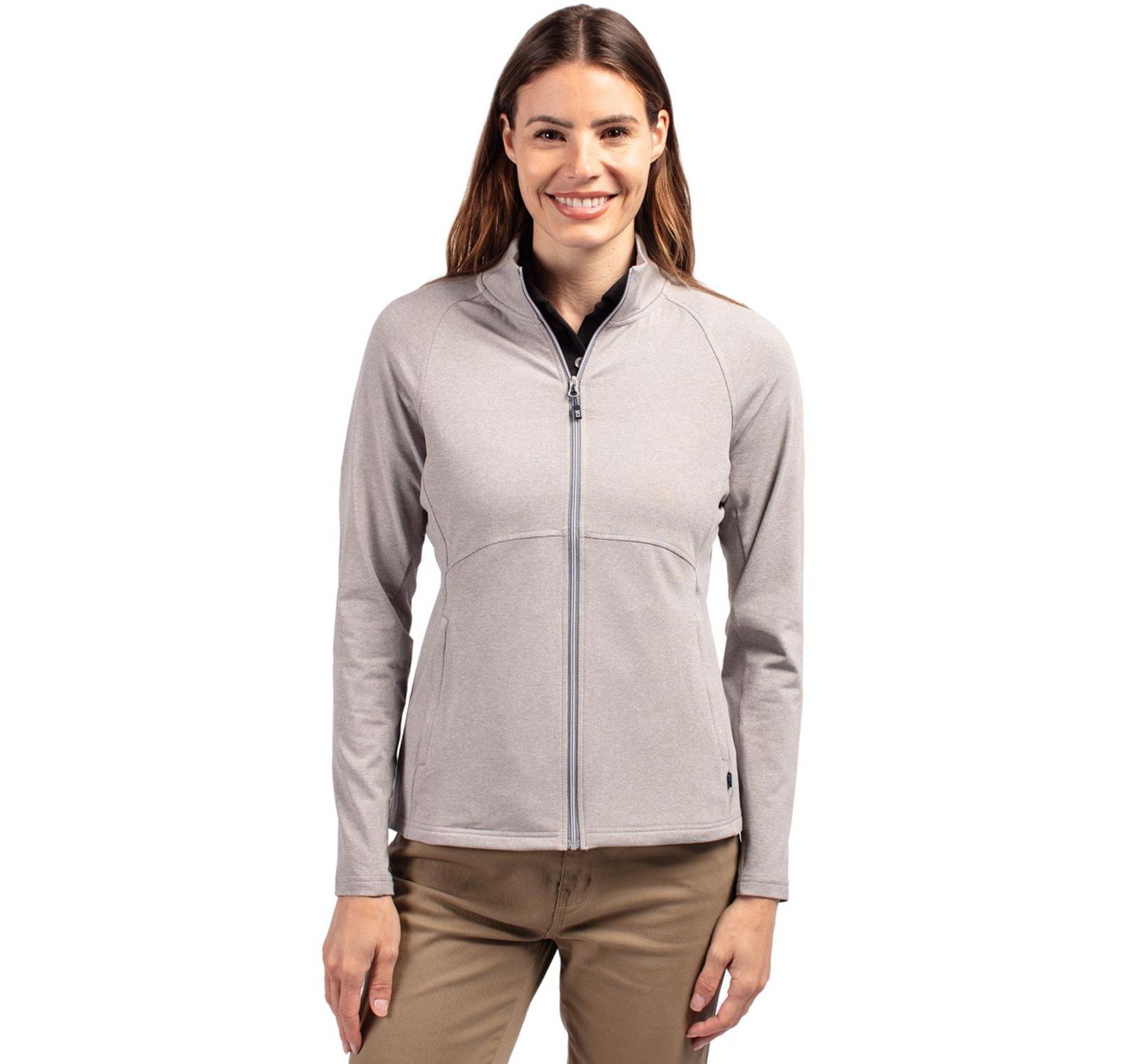 Женская куртка Cutter & Buck Adapt Eco Knit Heather Recycled Full Zip