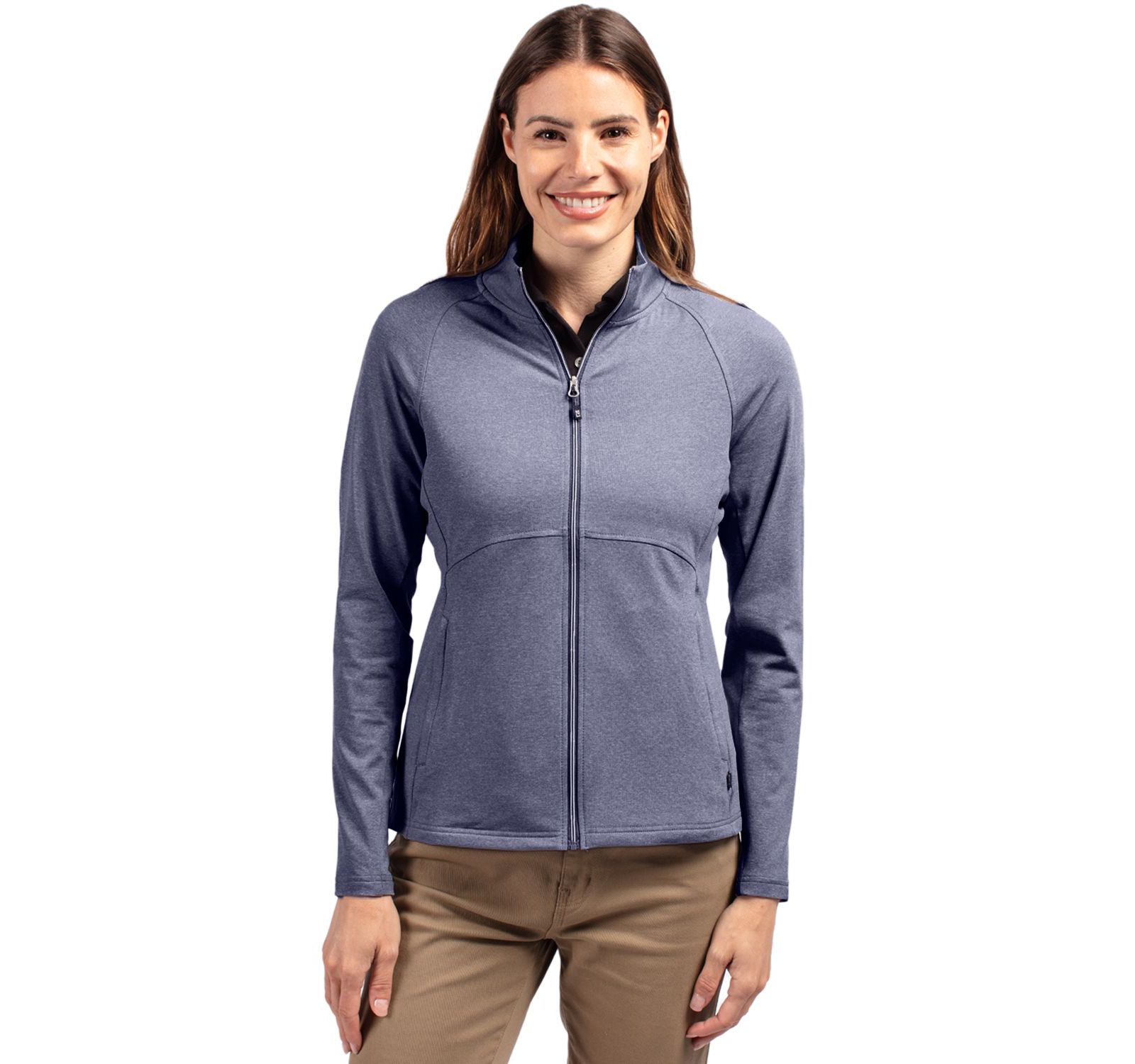 Cutter & Buck Women's Cutter and Buck Adapt Knit Heather Long Sleeve Full Zip