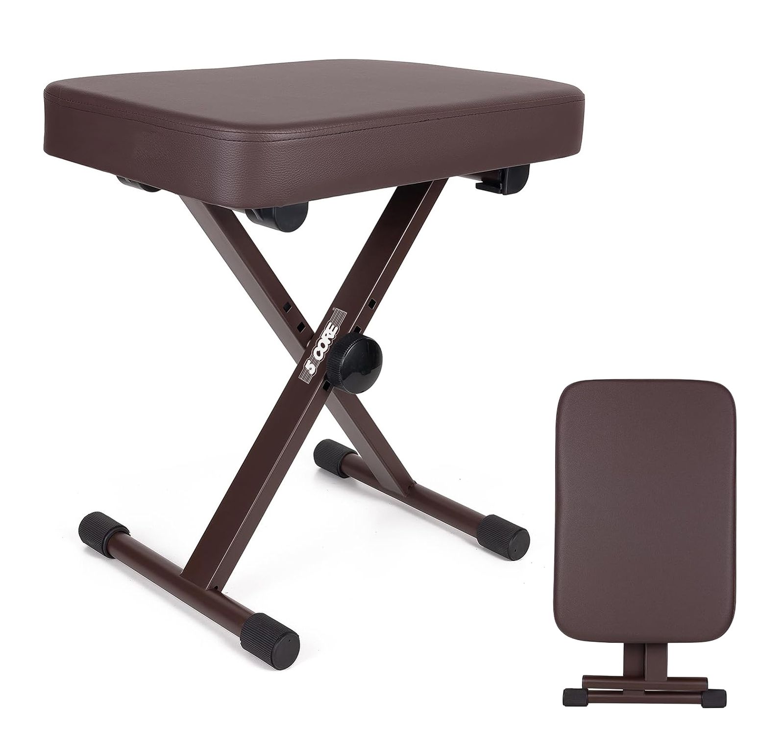 5 Core Height Adjustable Folding Keyboard Bench with 3" Padded Seat for Piano and Guitar