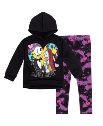 Nightmare Before Christmas детский комплект из флисовой толстовки с капюшоном и леггинсов с Винни-Пухом для девочек