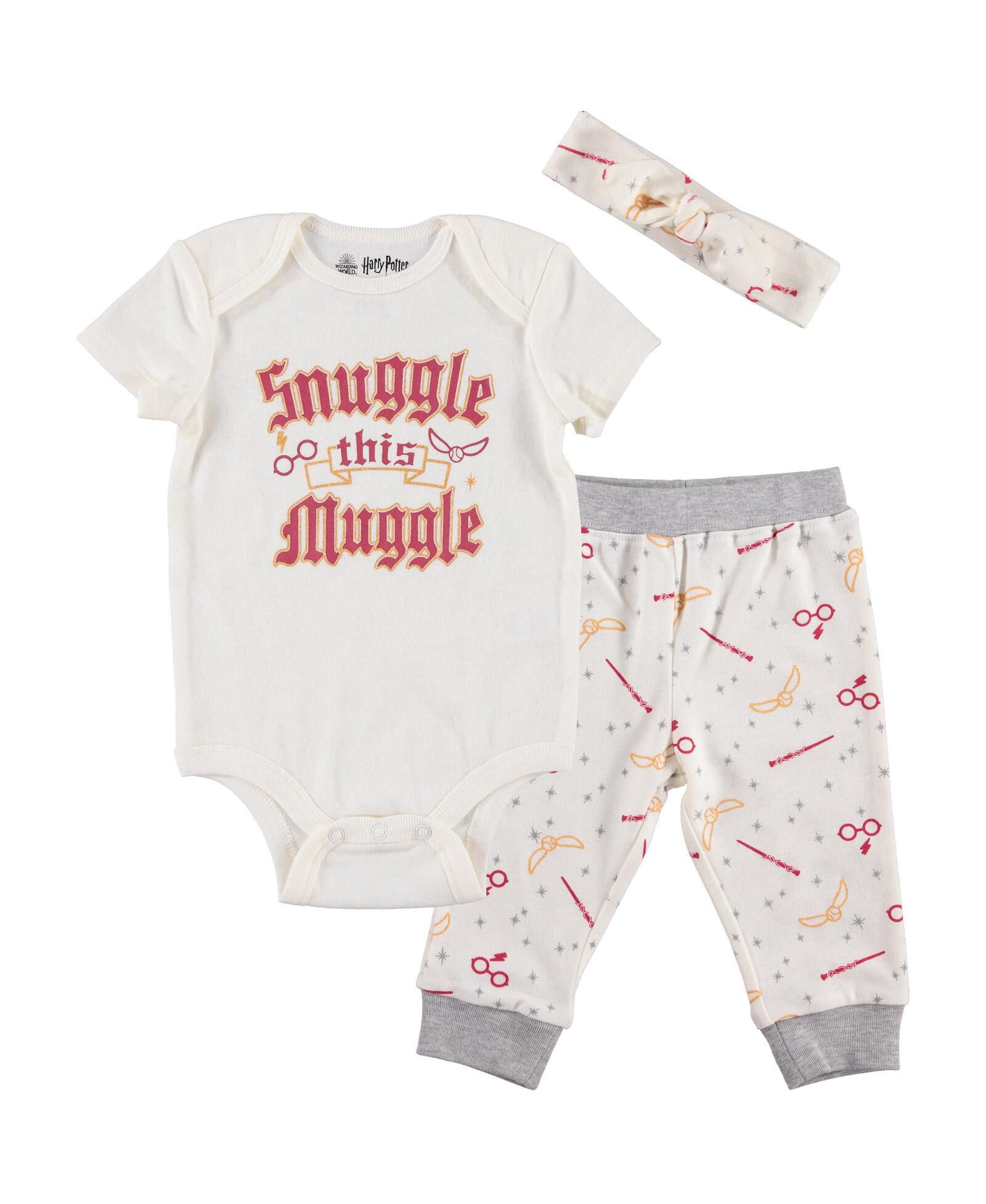 Harry Potter Baby Girls (Newborn- 24M) Ravenclaw Slytherin Gryffindor Hufflepuff Bodysuit Pants and Headband Set