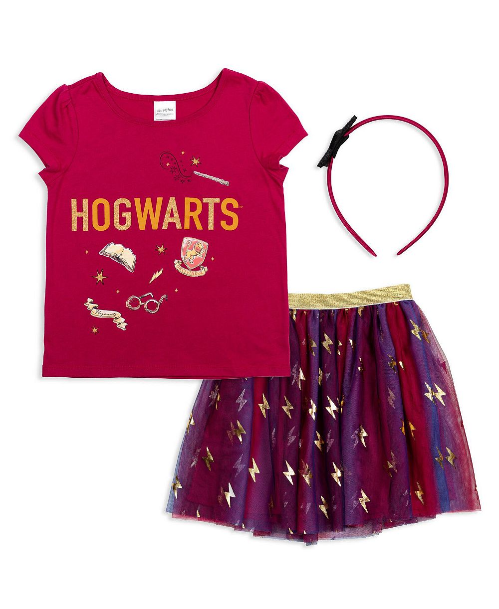 Harry Potter комплект из 3 предметов для маленьких девочек: футболка Gryffindor, тюлевая юбка и ободок, для малышей и детей