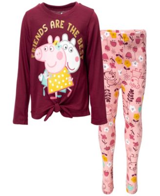 Peppa Pig Little Girls Pullover Long Sleeve Graphic T-Shirt & Leggings