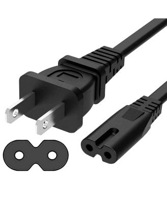 5 Core 2 Prong AC Power Cord 6Ft Replacement TV PlayStation PS4 PS5 Cable Speaker Monitor Xbox