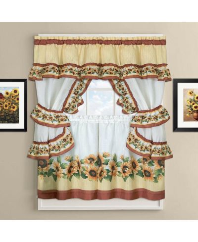 Kate Aurora комплект штор и тюля с подхватами Chevron Sunflower