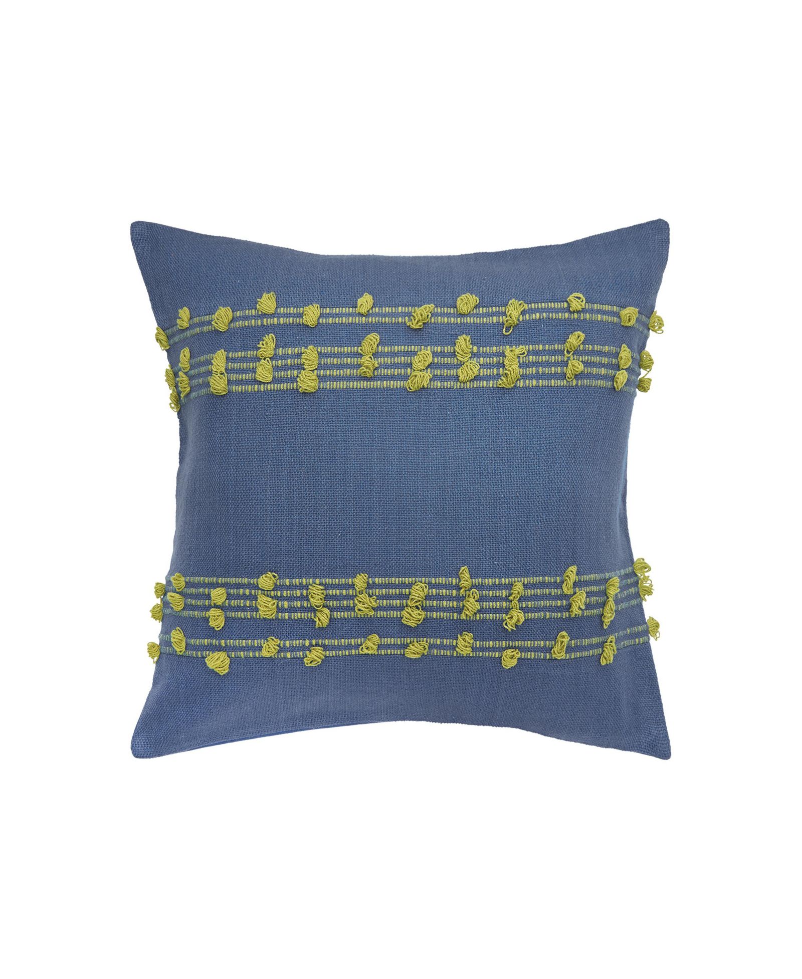 carol & frank декоративная подушка Tabb Indigo & Citron Cotton Blend Accent, 22" x 22"