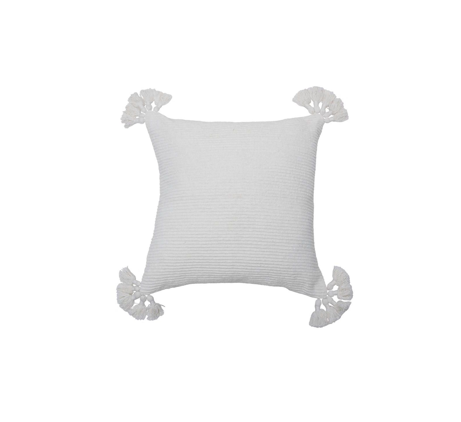 Newport White Textured Accent Throw Pillow 22" x 22"