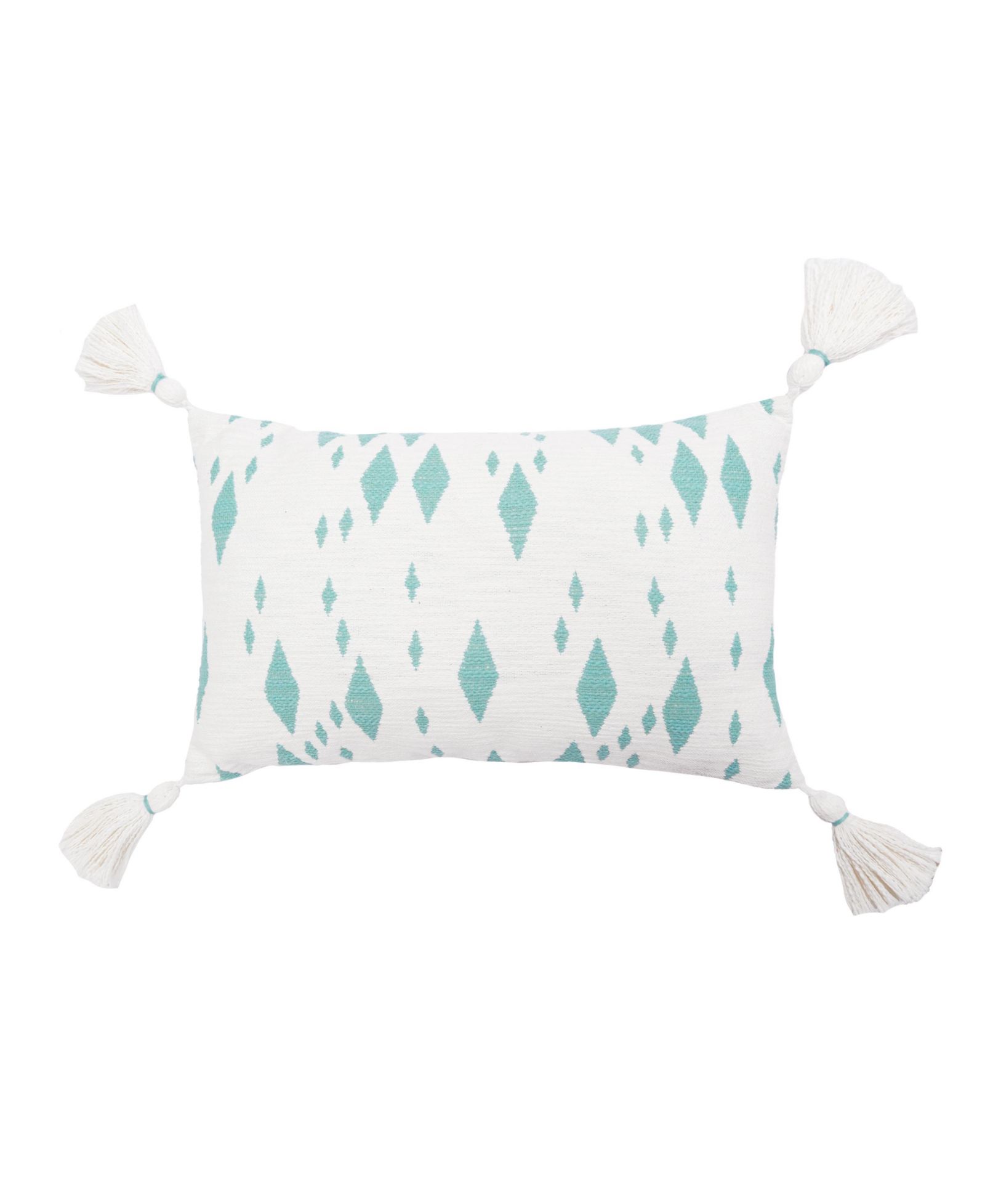Granby Surf Rectangle Oblong Woven Accent Pillow, 14" x 22" w/ Tassels
