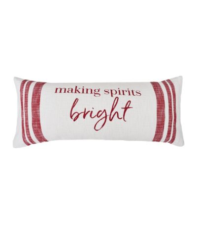 Декоративная подушка Morgan "Making Spirits Bright" Striped Woven Christmas Accent Throw Pillow, 15" x 35"