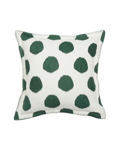 Jungle Forest Green Dot 100% Cotton Printed Accent Throw Pillow 20" x 20"