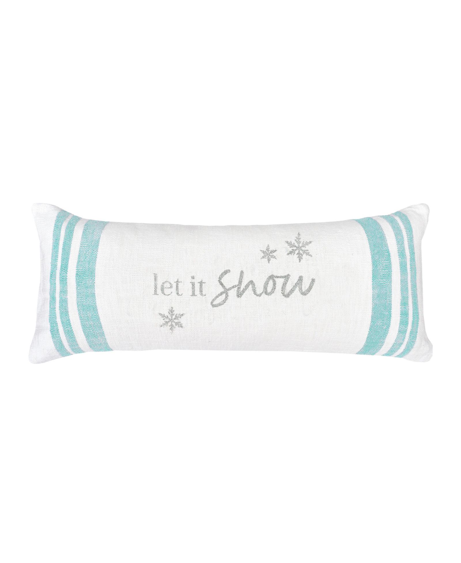 carol & frank Morgan "Let It Snow" Striped Woven Christmas Accent Throw Pillow, 15" x 35"