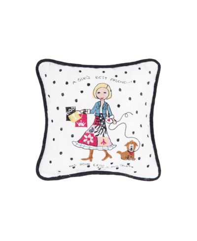 Декоративная вышитая подушка Peace Love and Puppies Petite, 8" x 8"