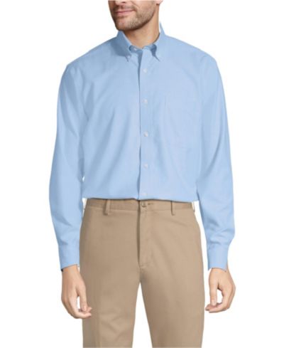 Lands' End Мужская рубашка Oxford из хлопка Supima, не требующая глажки