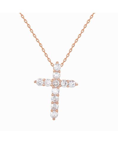 Suzy Levian Sterling Silver Подвеска-крестик с кубическим цирконием