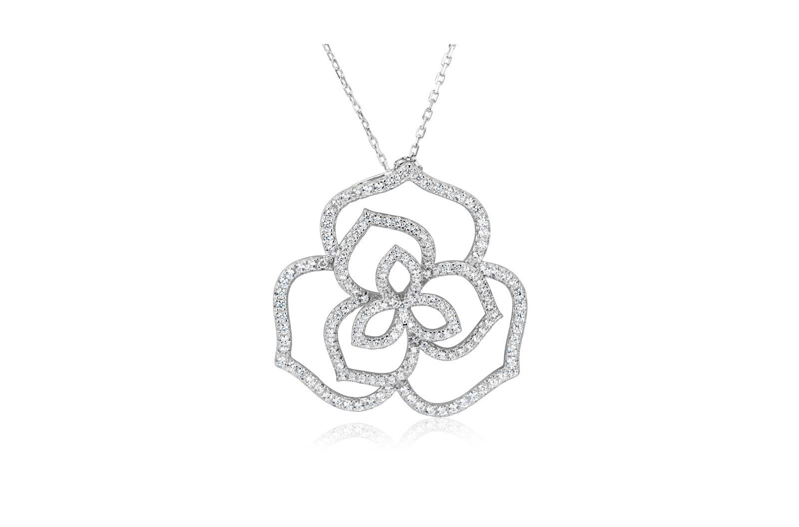 Suzy Levian кулон Wild Flower из стерлингового серебра с кубическим цирконием