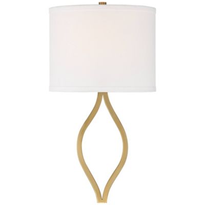Настенный светильник Possini Euro Design Modern Wall Light Sconce Warm Brass Half Moon Linen Shade
