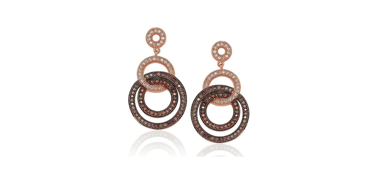 Серьги Suzy Levian Sterling Silver Cubic Zirconia Looped Circle Drop Dangle Earrings