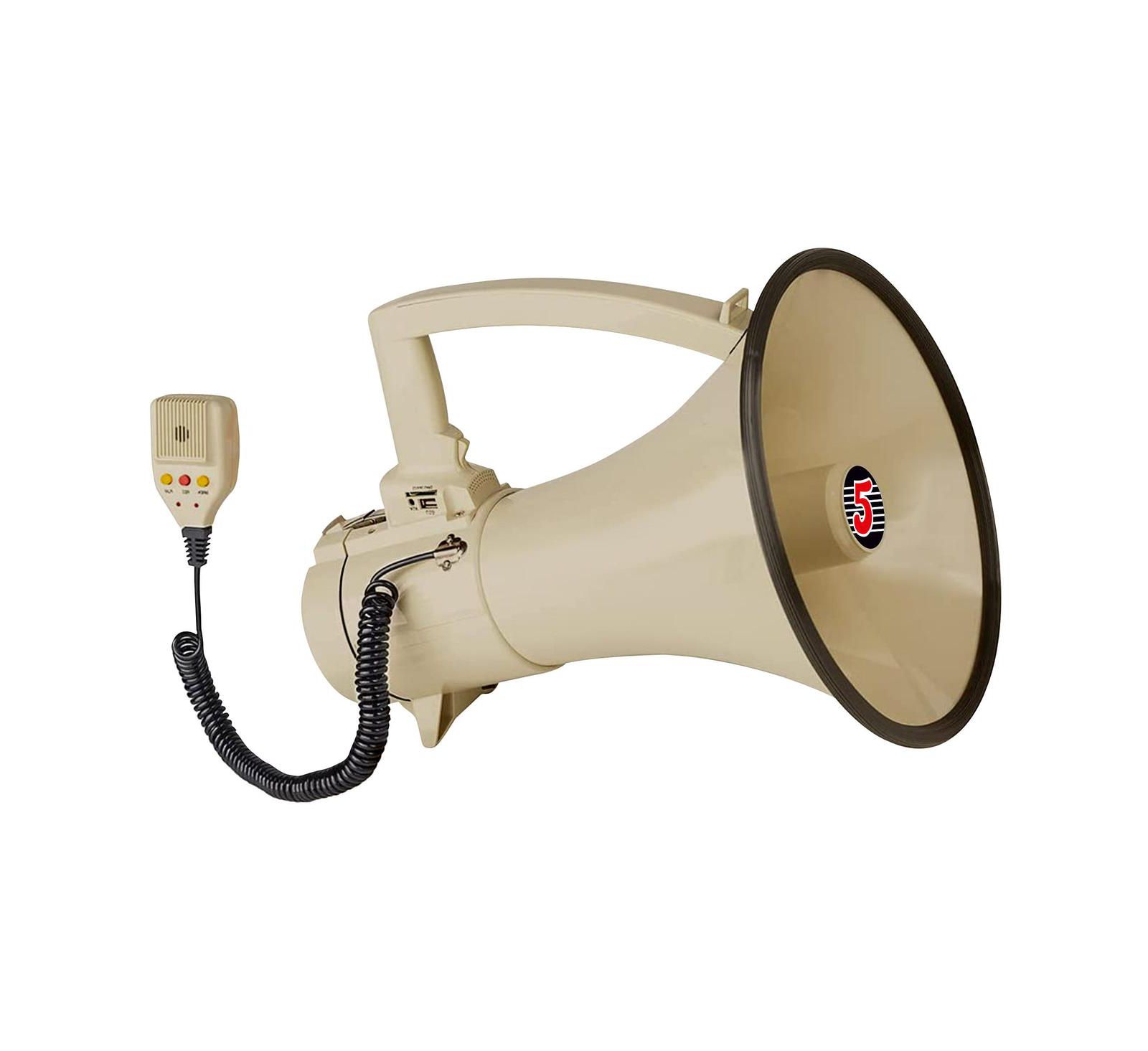 5Core Megaphone Bullhorn Speaker 100W Bull Horn Cheer Megafono 2000 Yards Range Loudspeaker W Siren - 3501 USB