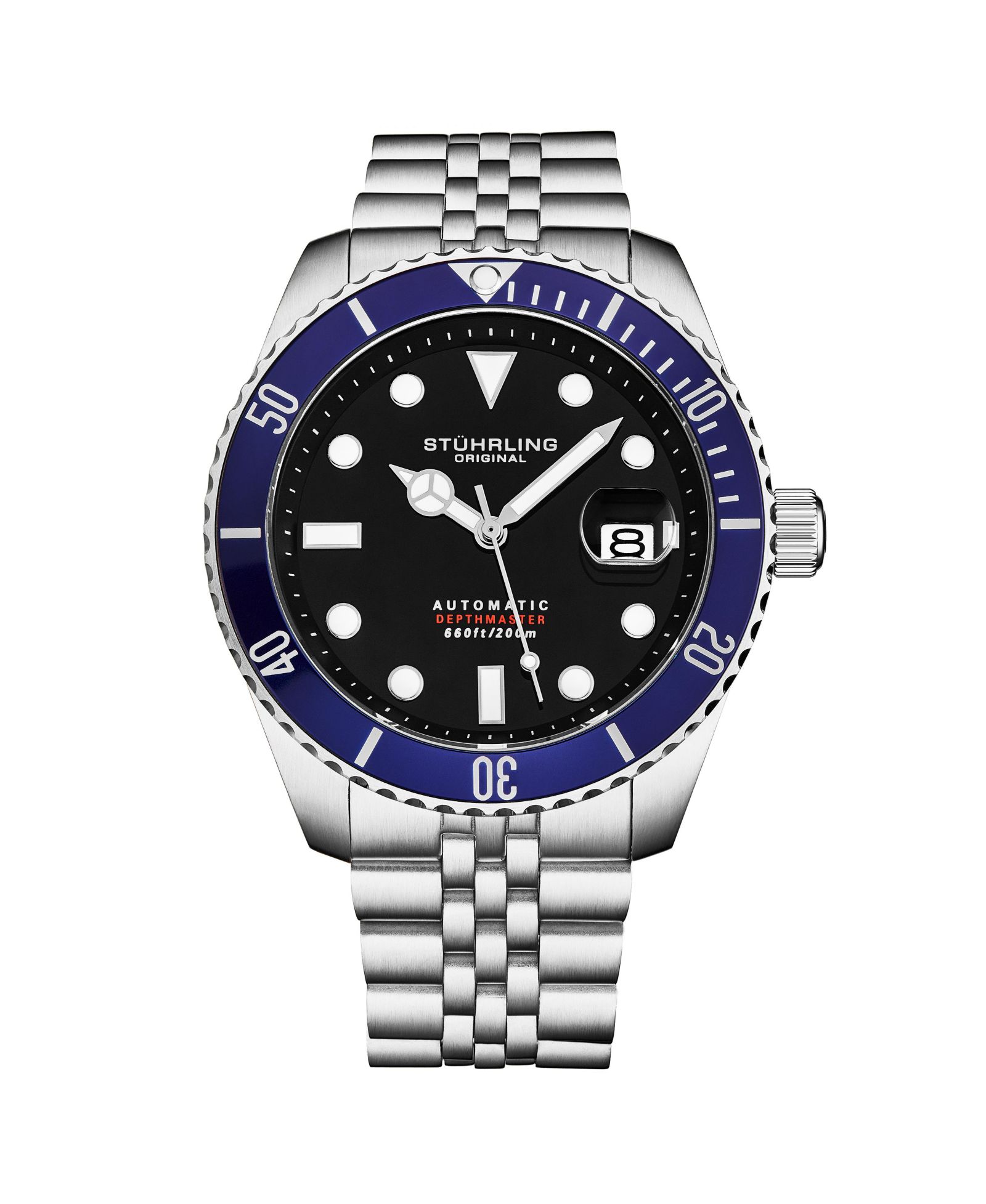 Men's Automatic Dive Watch Stainless Steel Case, Jubilee bracelet 20 ATM Water Resistant Seiko NH35 Movement
