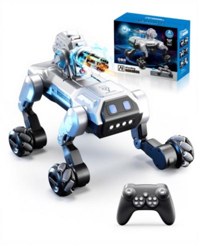 Intelligent RC Robot Dog Toy with Voice Control LED Lights and Touch Sensors