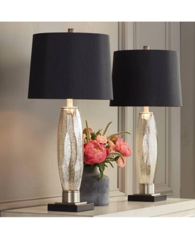 Настольная лампа Regency Hill Landro Modern Mid Century, комплект из 2 шт., Mercury Glass Drum Shade